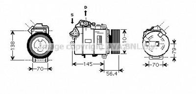 AVA QUALITY COOLING bwak330 -  Компрессор, кондиционер